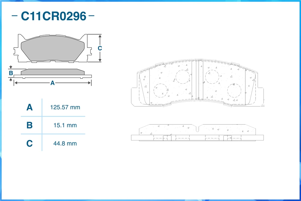 CWORKS C11CR0296 Замена на C11CR1045 Тормозные колодки передние C11CR0296