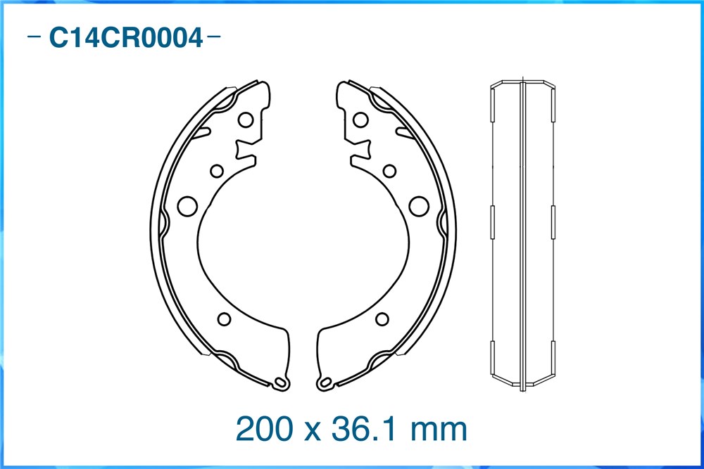 CWORKS C14CR0004 Колодки тормозные задние барабанные (Low Metallic)