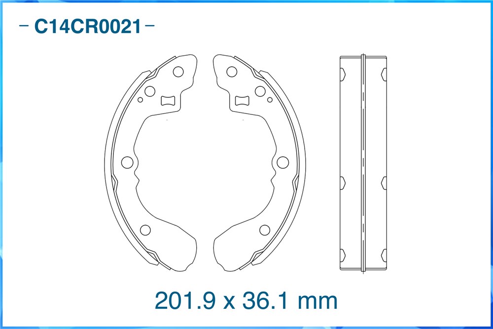 CWORKS C14CR0021 Тормозные колодки задние барабанные Low Metallic C14CR0021