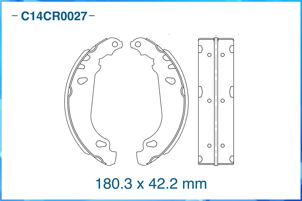 CWORKS C14CR0027 Колодки тормозные задние барабанные (Low Metallic)