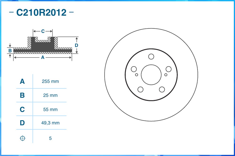 CWORKS C210R2012 Тормозной диск передний C210R2012