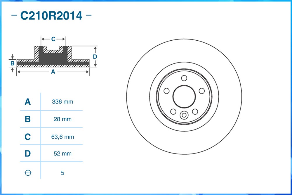 CWORKS C210R2014 Диск тормозной передний