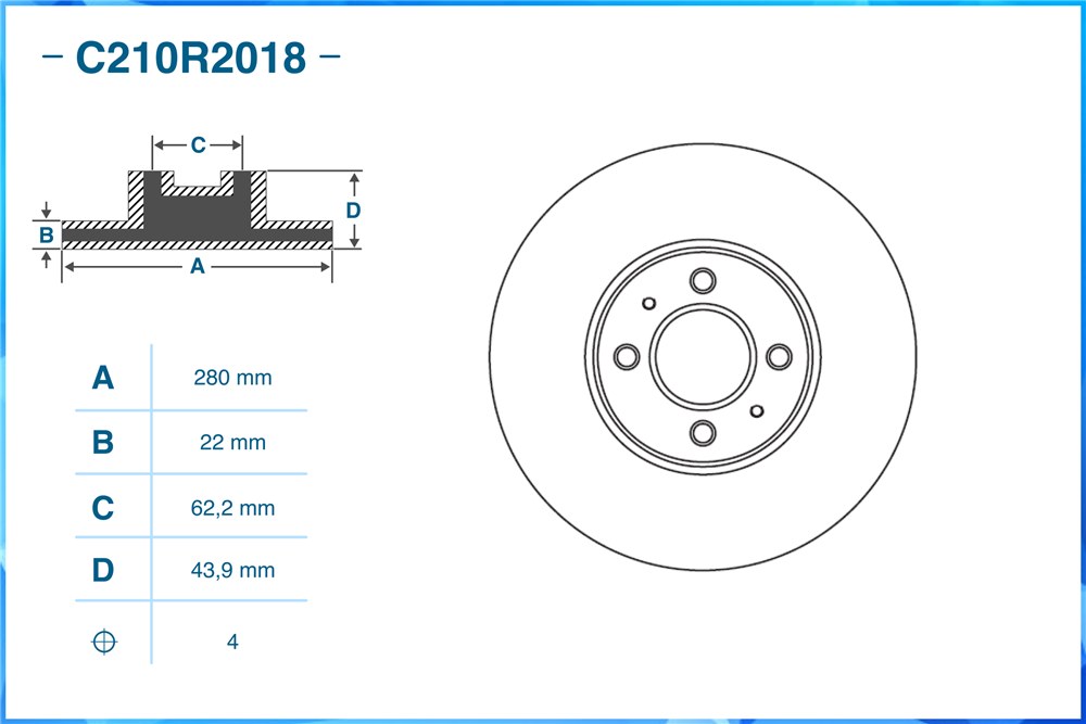 CWORKS C210R2018 Диск тормозной передний