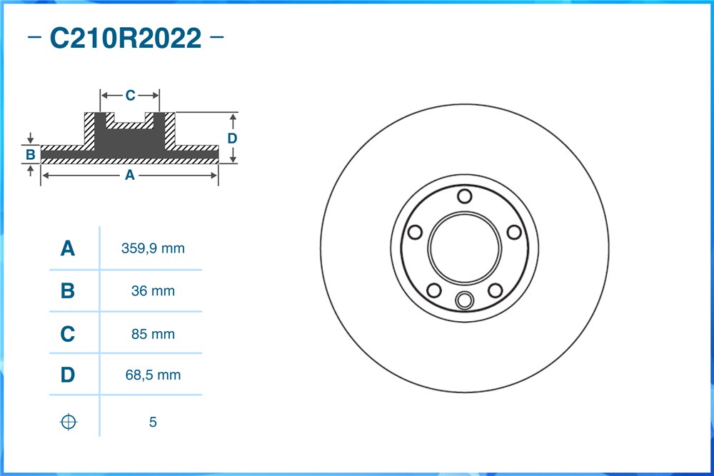 CWORKS C210R2022 Диск тормозной передний