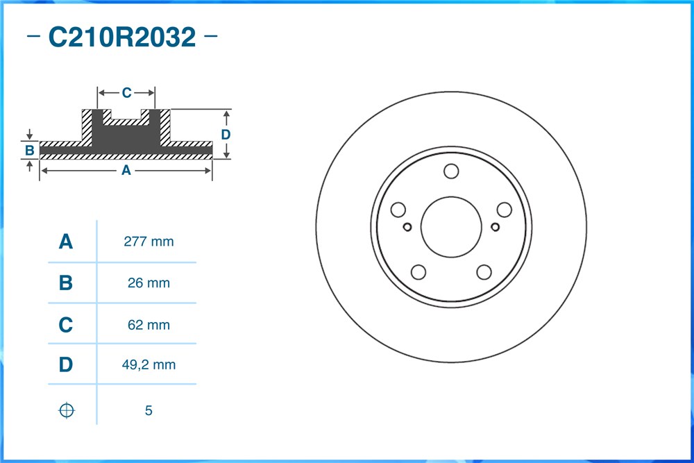 CWORKS C210R2032 Тормозной диск передний C210R2032
