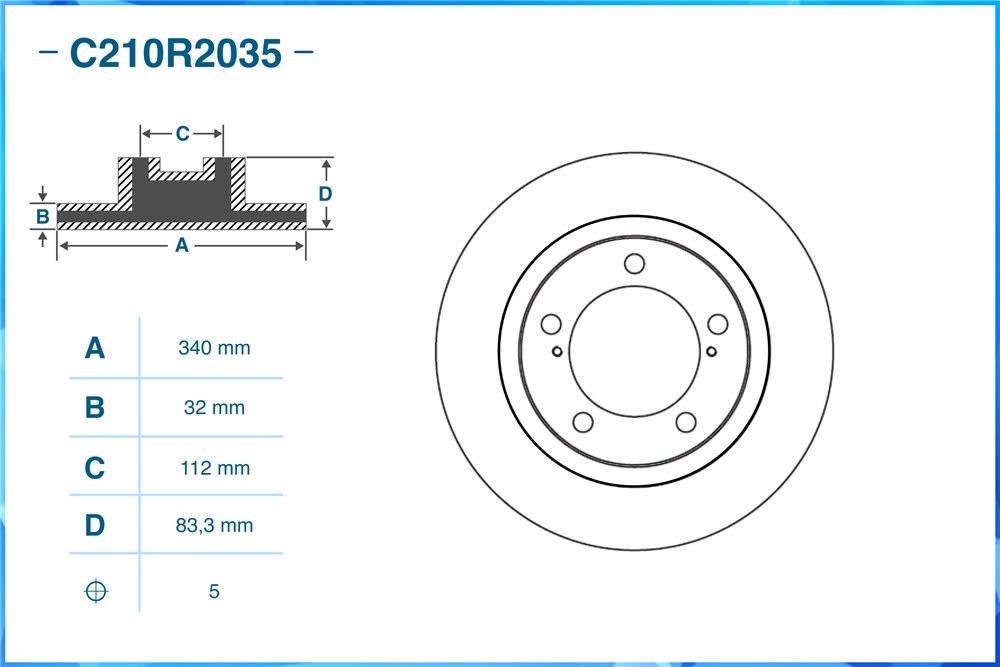 CWORKS C210R2035 Тормозной диск передний C210R2035