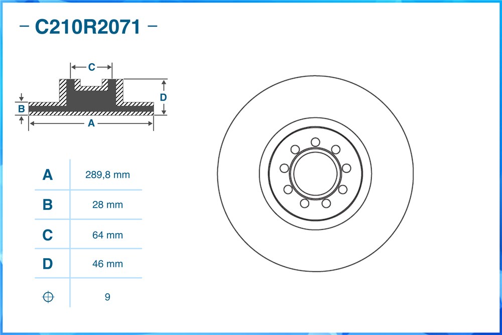 CWORKS C210R2071 Тормозной диск передний C210R2071