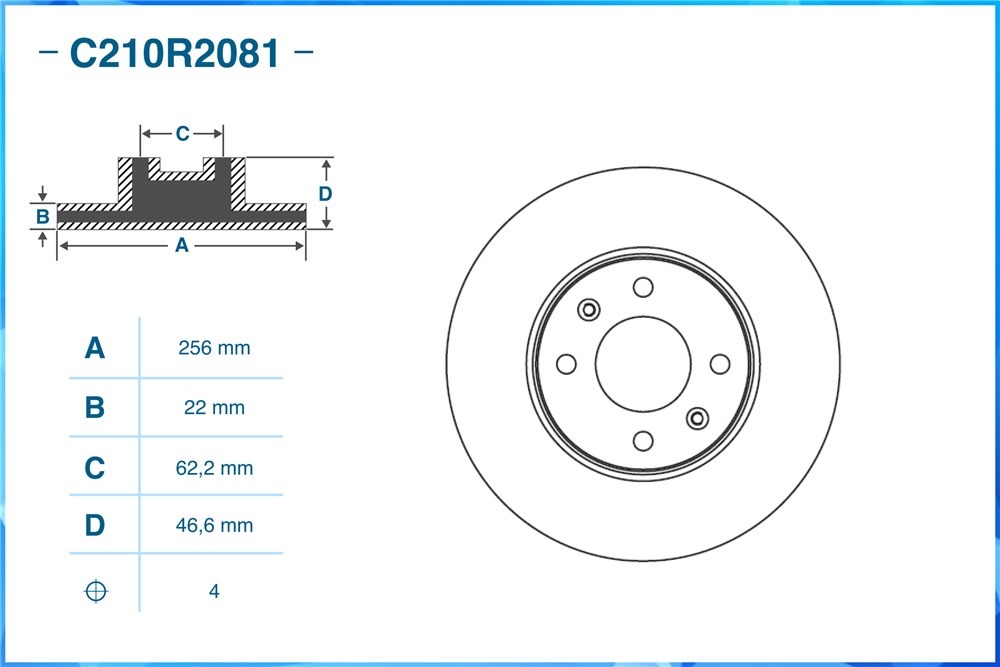 CWORKS C210R2081 Диск тормозной передний