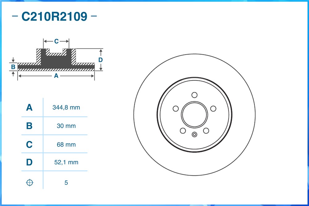 CWORKS C210R2109 Диск тормозной передний