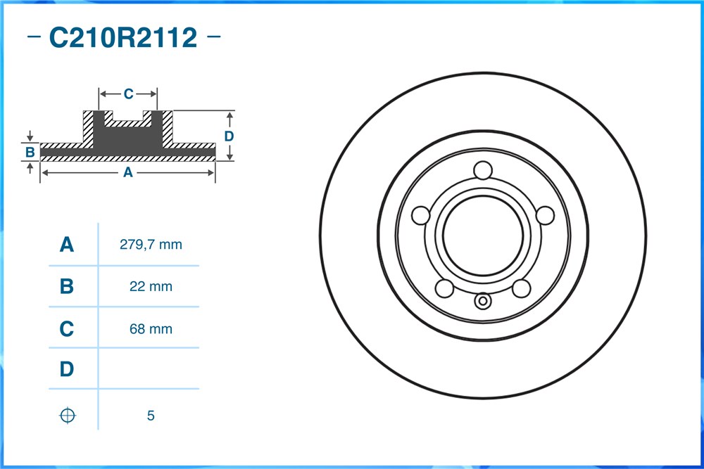 CWORKS C210R2112 Тормозной диск передний C210R2112