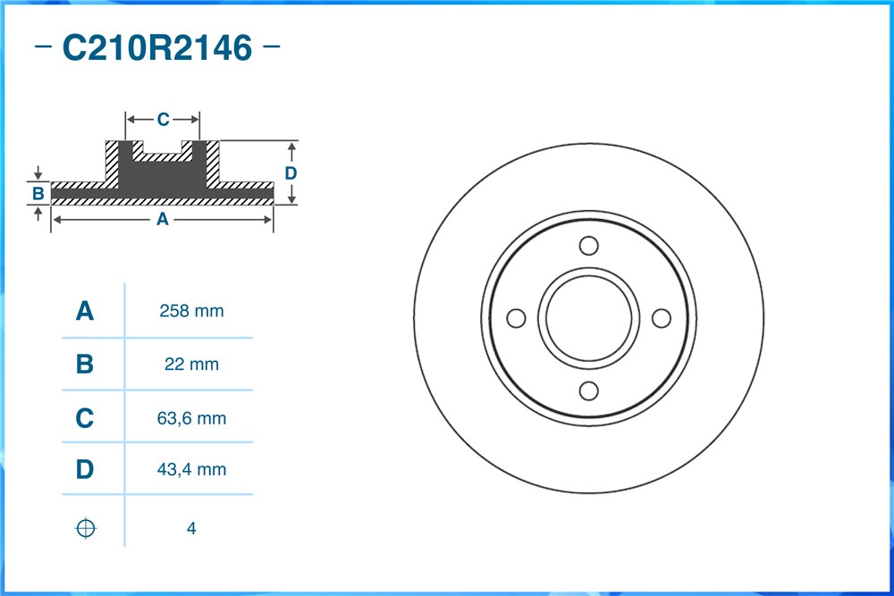 CWORKS C210R2146 Тормозной диск передний C210R2146