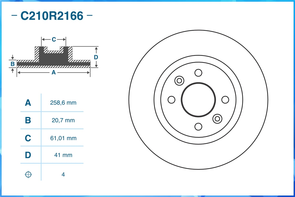 CWORKS C210R2166 Тормозной диск передний C210R2166