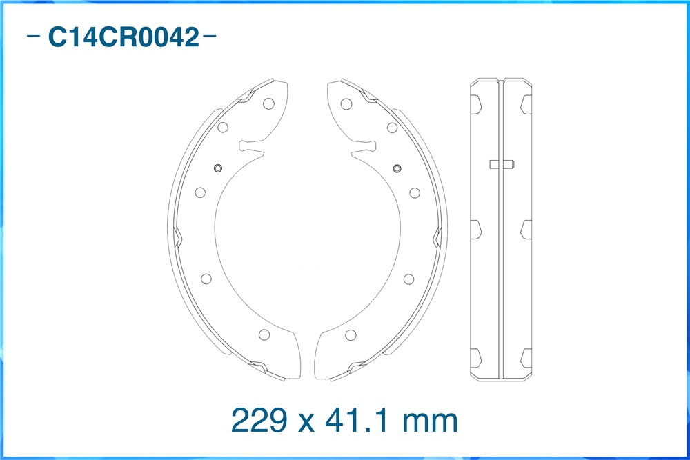 CWORKS C14CR0042 Тормозные колодки задние барабанные C14CR0042