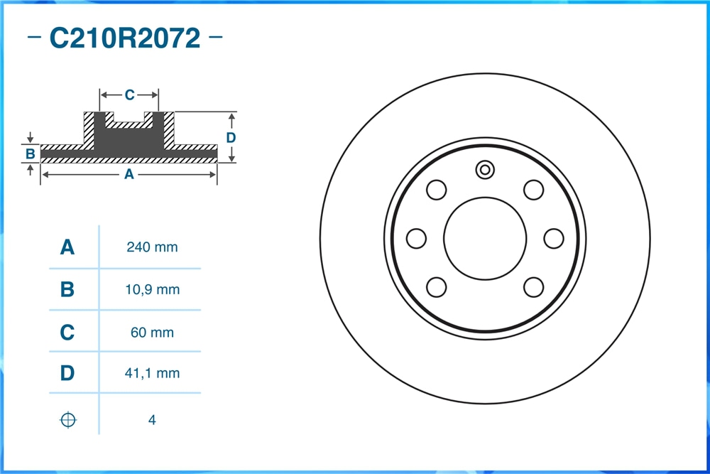 CWORKS C210R2072 Тормозной диск передний C210R2072