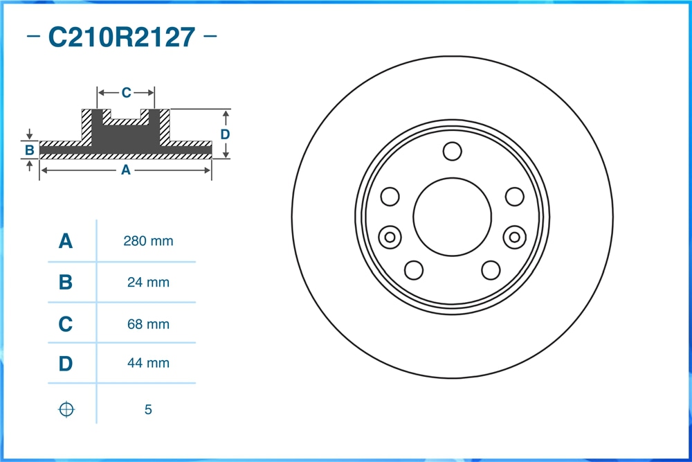 CWORKS C210R2127 Диск тормозной передний