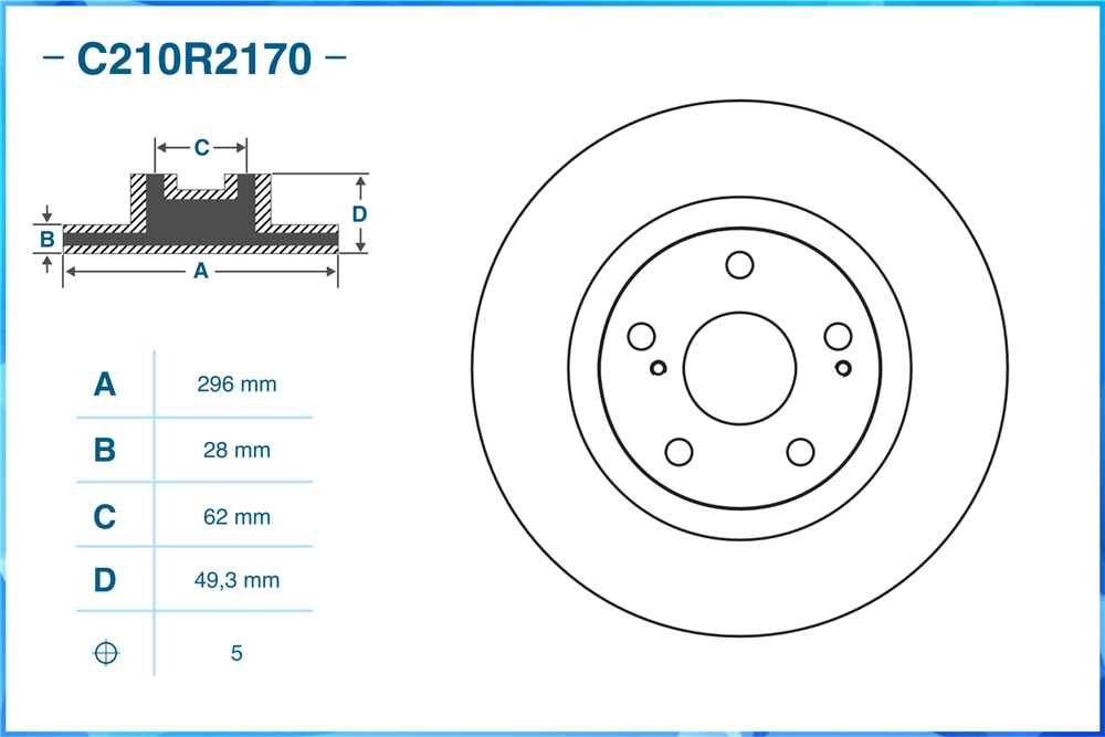 CWORKS C210R2170 Диск тормозной передний