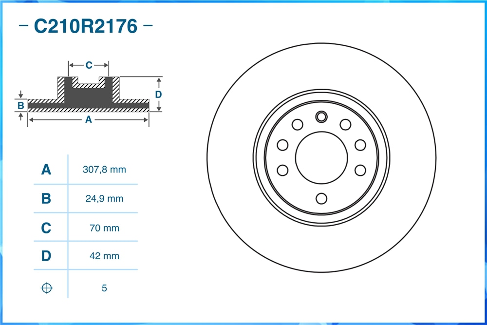 CWORKS C210R2176 Тормозной диск передний C210R2176