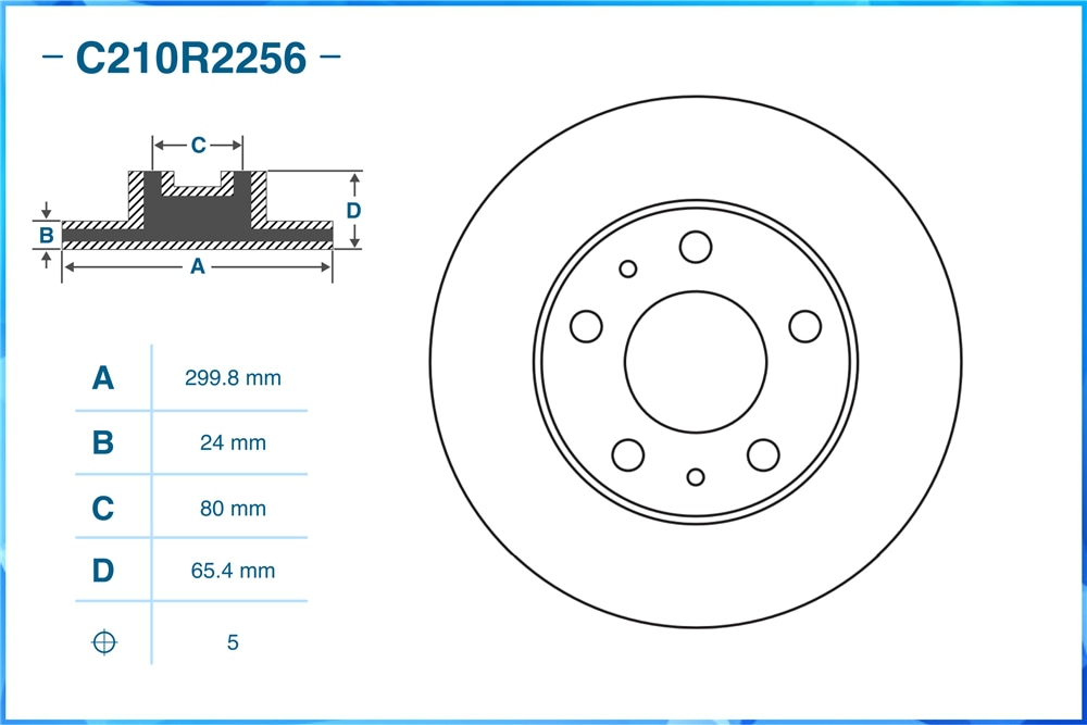 CWORKS C210R2256 Тормозной диск передний C210R2256