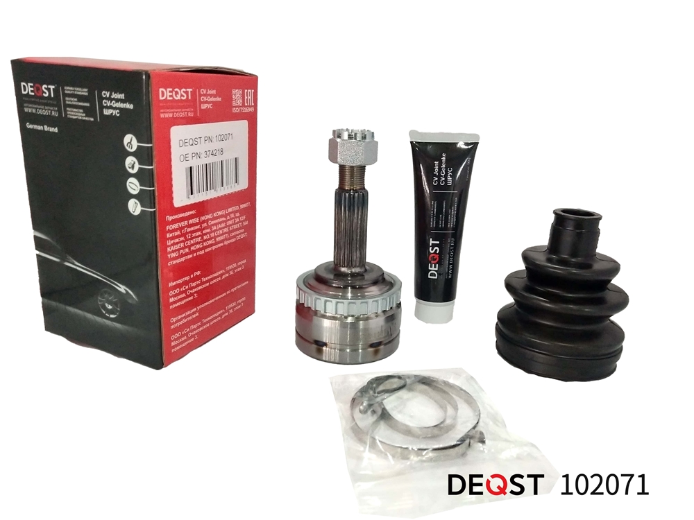 DEQST 102071 ШРУС OPEL CORSA 1.0-1.7D 94-01 наружний(ABS)