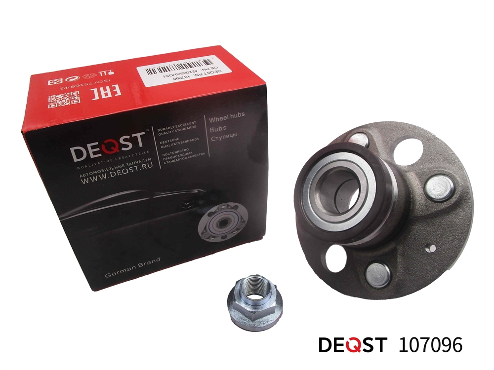 DEQST 107096 Ступица колеса с подшипником задняя HONDA JAZZ II (GD) -08