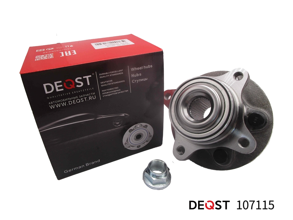 DEQST 107115 Ступица переднего колеса с подшипником LAND ROVER DISCOVERY III-IV, RANGE ROVER SPORT 07.2004-