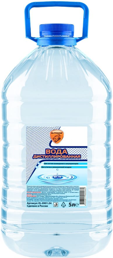 ELTRANS el090104 Вода дистиллированная , 5л пэт бутылка eltrans el 0901.04 купить в Самаре