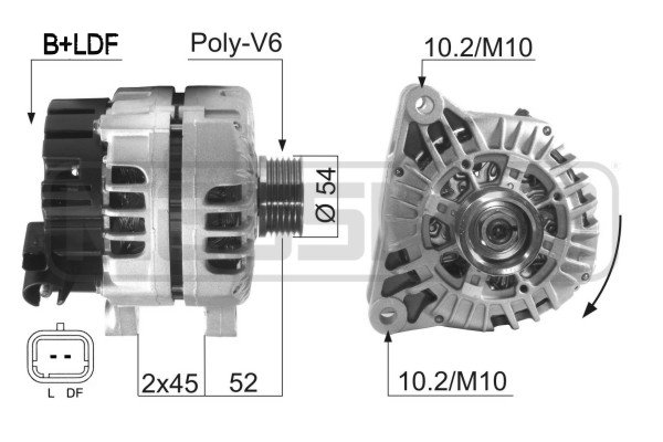 ERA 210604 Генератор CITROEN C4/C5/BERLINGO/PEUGEOT 207/307/308/PARTNER 120A