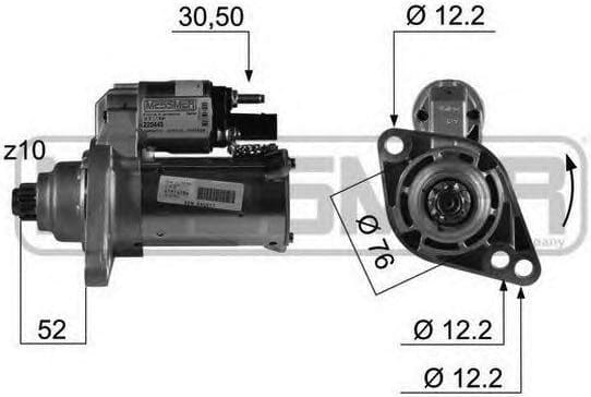 ERA 220445 Стартер AUDI/VW 1.4TFSi-2.0FSI 03-10