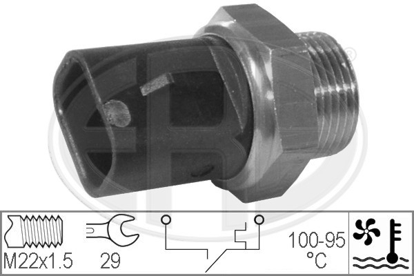 ERA 330277 Датчик, включение вентилятора OPEL ASTRA F, KADET, VECTRA B