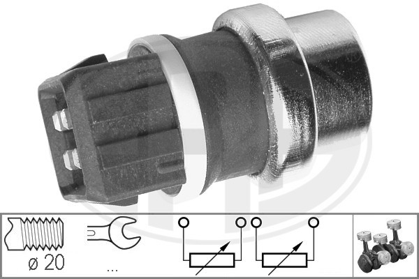 ERA 330287 Датчик, температура ОЖ VW GOLF II/III, PASSAT, T4