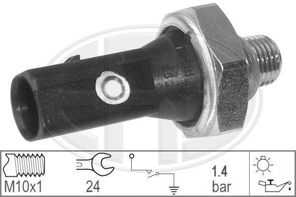ERA 330324 Датчик давления масла AUDI: A3 (8L1) 1.6/1.8/1.8 T/1.8 T quattro/S3 quattro 96-03, A3 (8P1) 1.6/1.8 TFSI/2.0 TFSI 03-, A3 Sportback (8PA) 1.6/1.8 TFSI/2.0 TFSI 04-, A3
