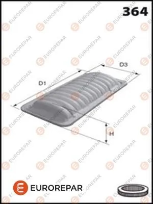 EUROREPAR 1611154780 Фильтр воздушный MAZDA 3 1.4/1.6 03-