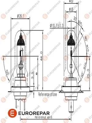 EUROREPAR 1616431480 Лампа EUROREPAR галогеновая H7 PX26D 55W