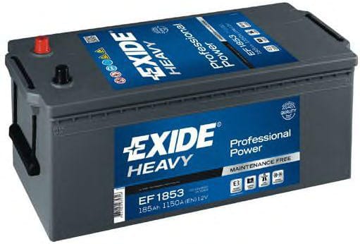 EXIDE EF1853 Аккумулятор EXIDE HEAVY Professional Power [12V 185Ah 1150A 513x223x223 прямая полярность,  +  слева, обслуж.]