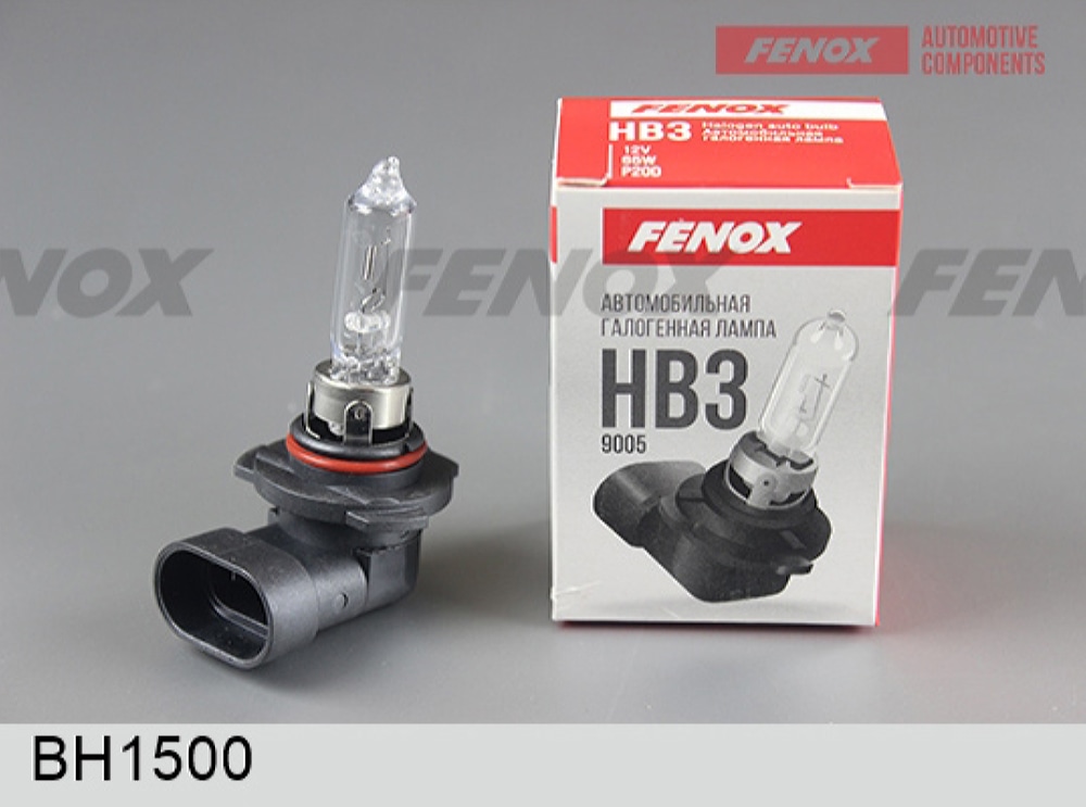 FENOX BH1500 Лампа галогеновая головного света HB3 P20d 12V 60W картон 1шт