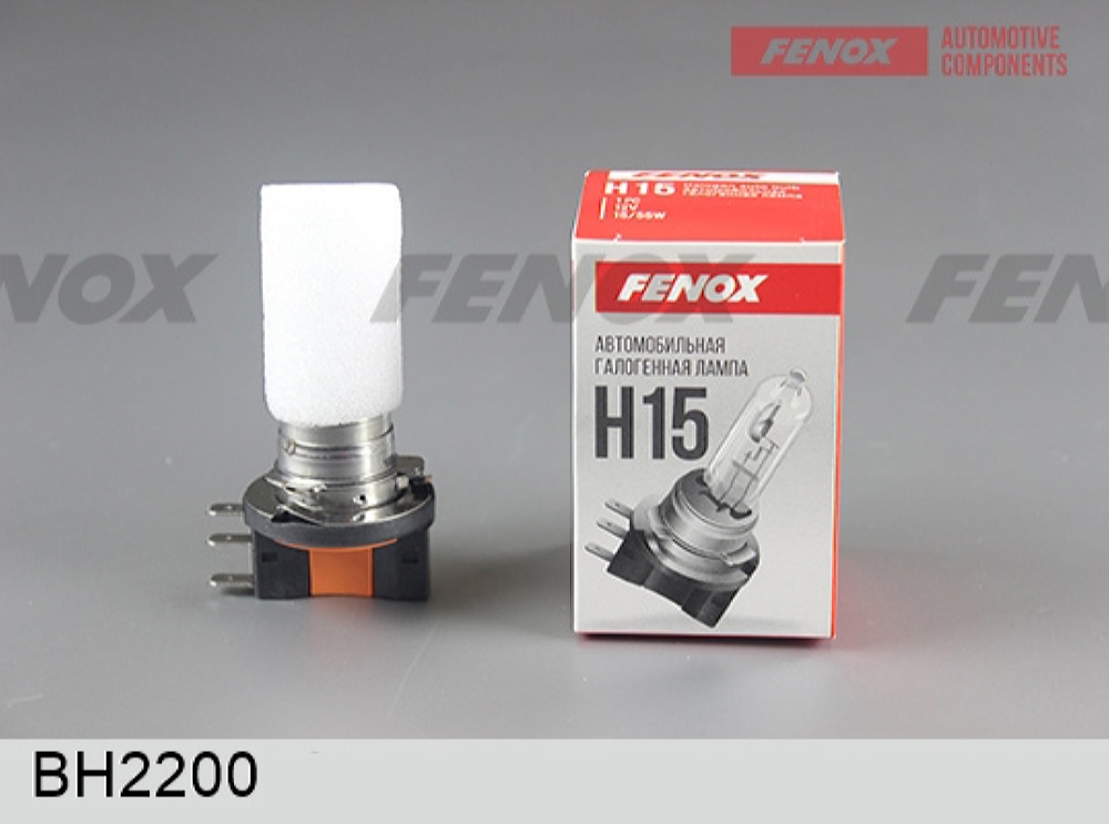 FENOX BH2200 Лампа галогеновая головного света H15 PGJ23T-1 12V 15/55W картон 1шт