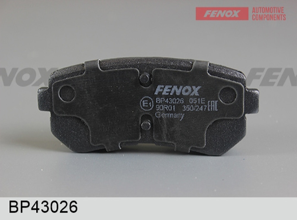 FENOX BP43026 Колодки тормозные дисковые Hyundai i20 08-, i30 07-12, ix35 10-, Tuscon 04-10, Kia Sportage 1