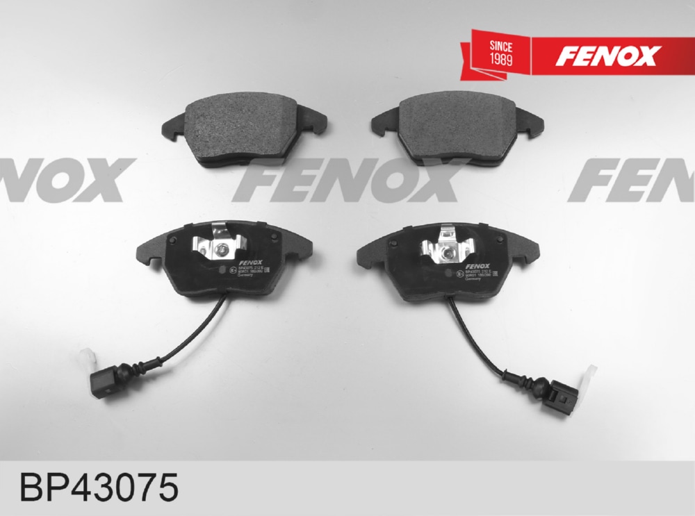 FENOX BP43075 Колодки тормозные дисковые Audi A1 10-, A3 03-, TT, Skoda Fabia 10-, Octavia II 04-,09-, Room