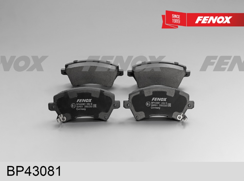 FENOX BP43081 Колодки тормозные TOYOTA COROLLA (E12) 1.4/1.6/1.8/2.0 00>02/02> передние