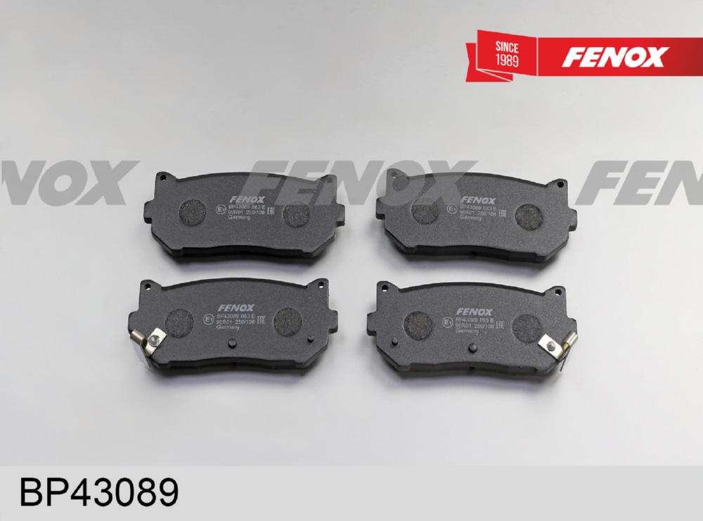 FENOX BP43089 Колодки тормозные KIA SPECTRA/CARENS 00-/CLARUS 96-01/SHUMA 95- задние