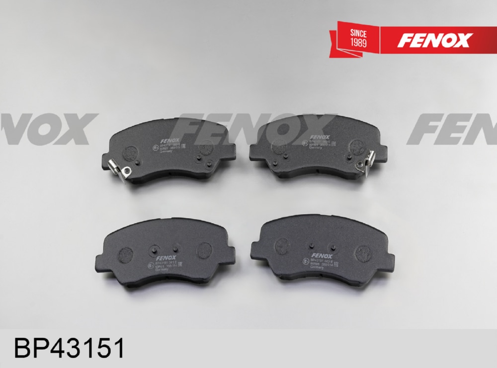 FENOX BP43151 Колодки тормозные HYUNDAI SOLARIS 10-/KIA RIO 11- передние