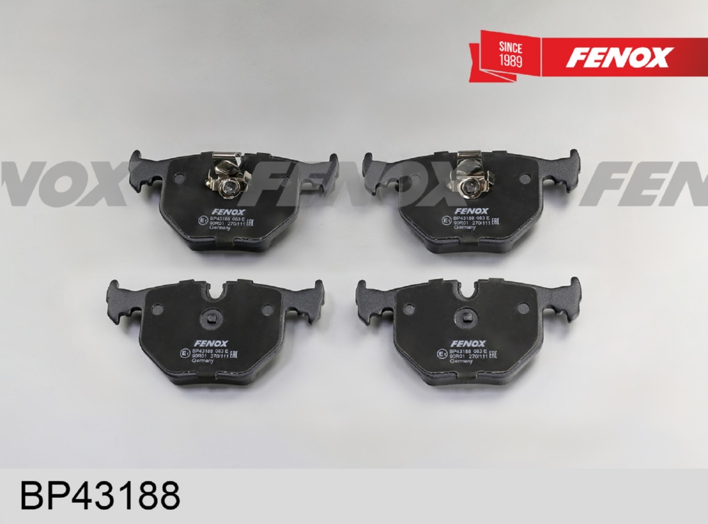 FENOX BP43188 Колодки тормозные дисковые BMW 3(E46), 5(E39), 7(E38) X3 (E83,E83N), X5(E53) -05
