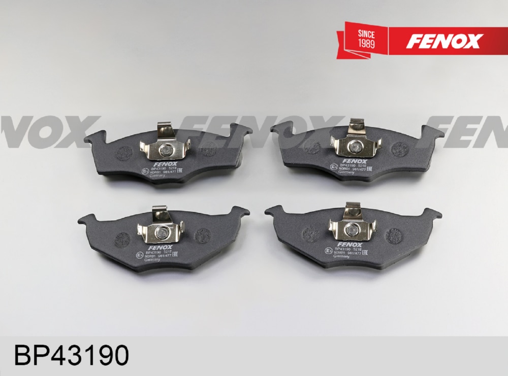 FENOX BP43190 Колодки тормозные дисковые VW Fox, Lupo I, Polo III-V, Skoda Fabia Praktik, Fabia I-II, Seat