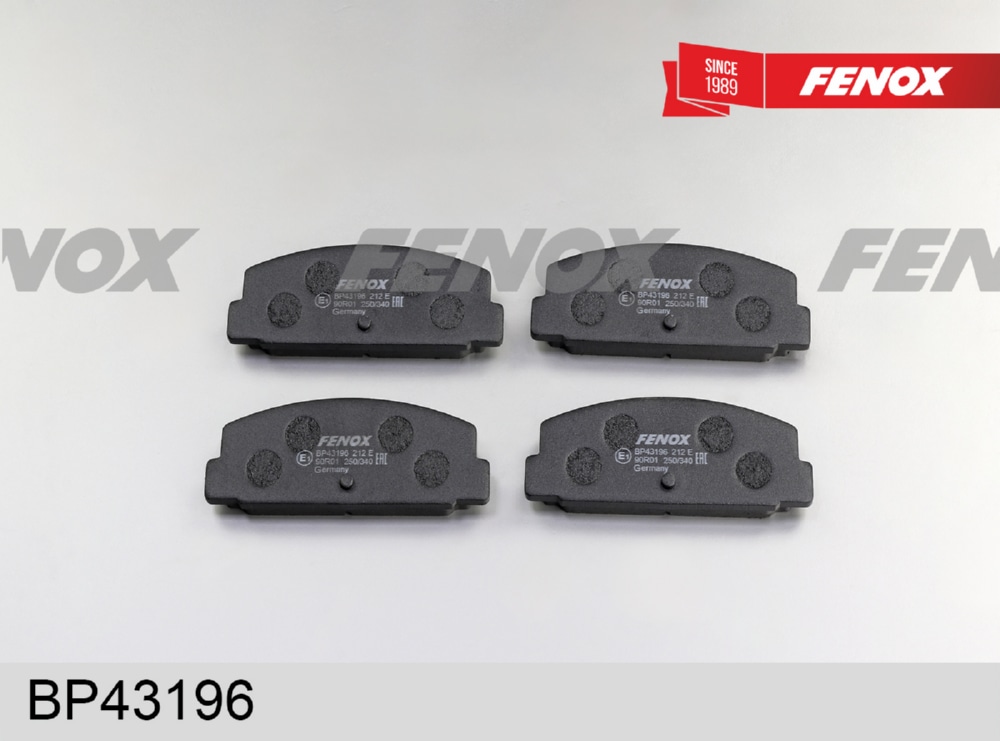 FENOX BP43196 Колодки тормозные MAZDA RX 7 92>/MAZDA 323 1.8 T/626 91>94 задние
