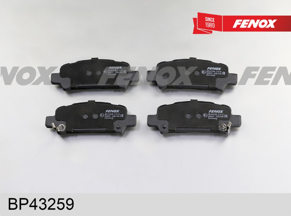 FENOX BP43259 Колодки тормозные дисковые | зад прав/лев |