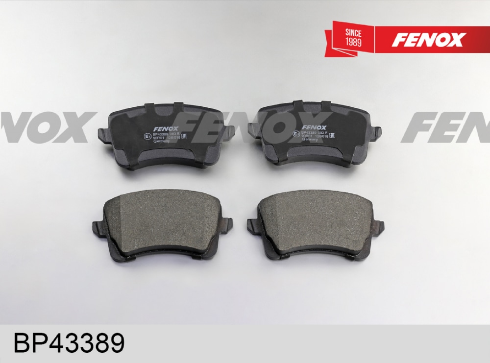 FENOX BP43389 Колодки тормозные дисковые | зад прав/лев |