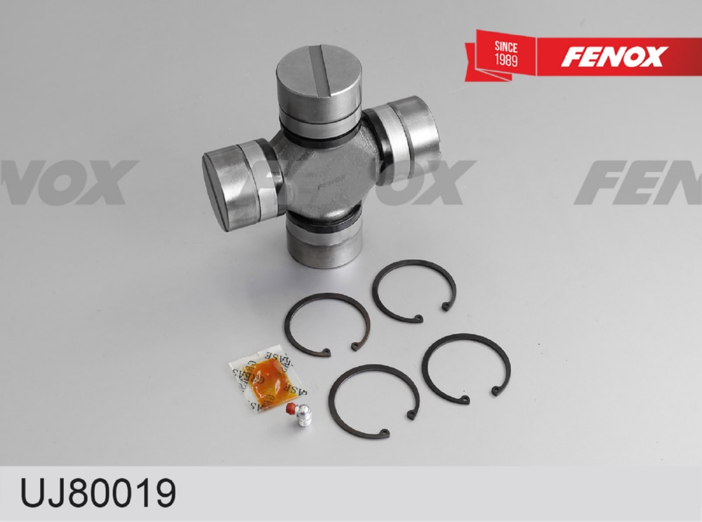 FENOX UJ80019 КРЕСТОВИНА КАРДАННОГО ШАРНИРА 62х173, с масленкой, под крышку МАЗ 5336, 5337, 5432, 5516, 5551, 6303