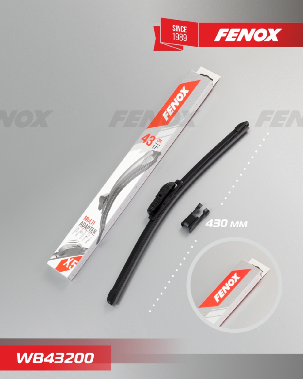 FENOX WB43200 Щетка стеклоочистителя бескаркасная 430мм