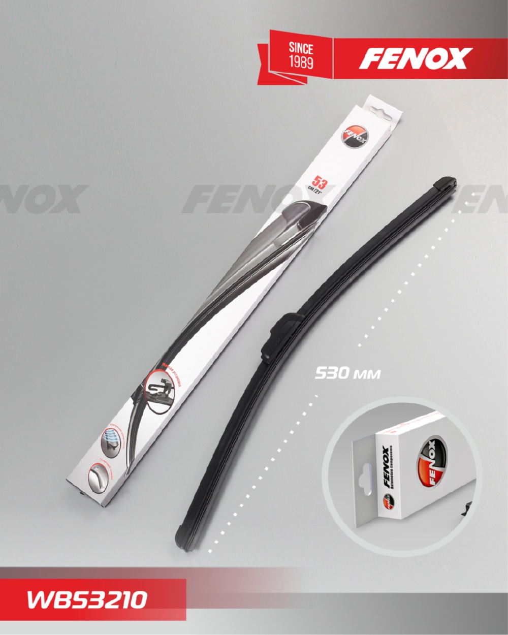 FENOX WB53210 Щётка с/о 530мм 21  Универсальная бескаркасная