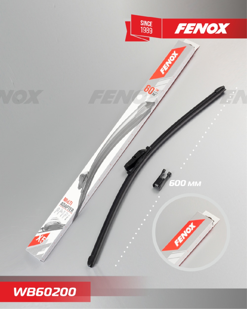 FENOX WB60200 Щетка стеклоочистителя 600 мм (24 ) бескаркасная WB60200